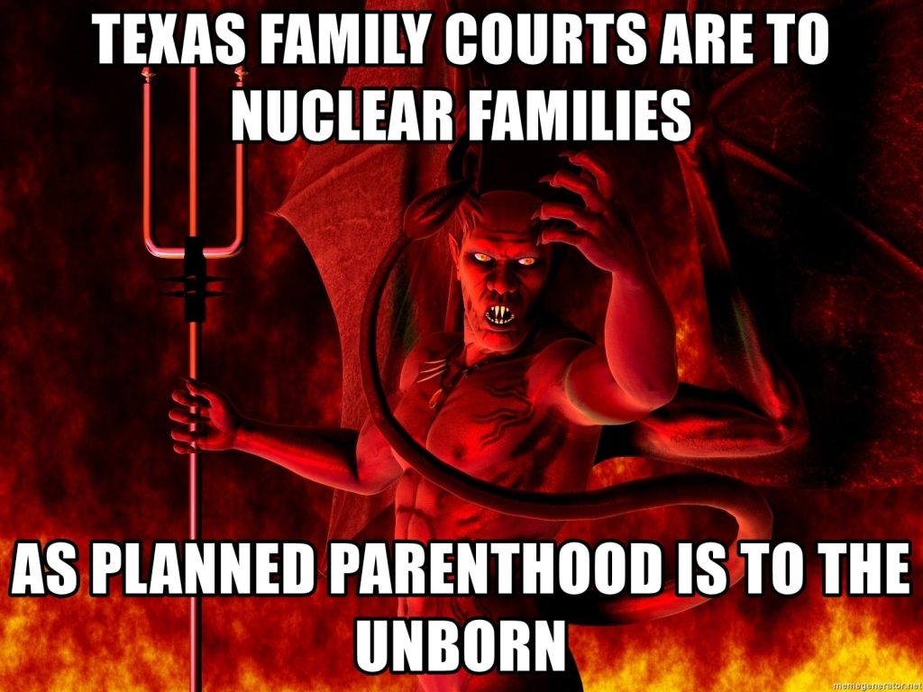 Supporters of Texas Family Court CANNOT be Republican